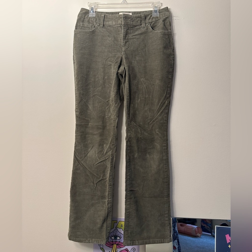 army green low waist corduroy pants
